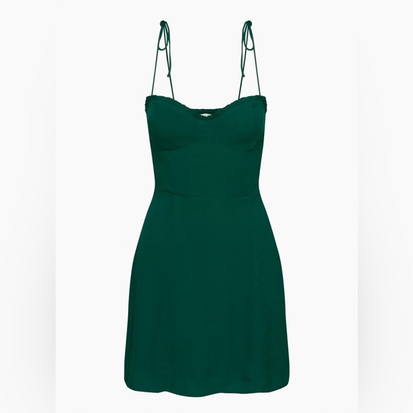 NWT Aritzia Wilfred Fable Dress - Aventurine Green - Picture 3 of 10